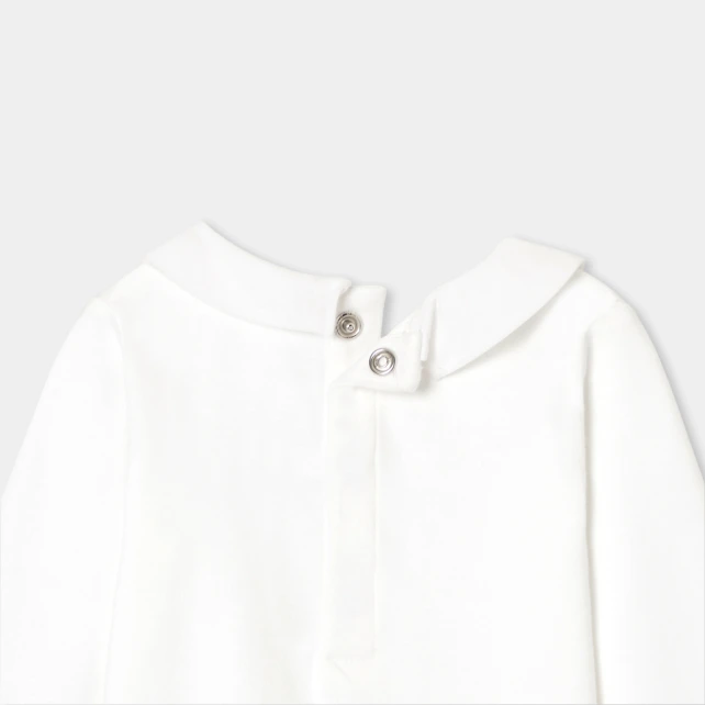 刺繡領長袖連身內衣