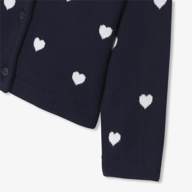 愛心緹花開襟線衫