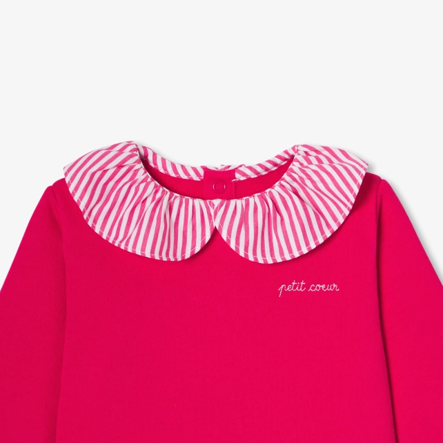 荷葉領刷毛套頭上衣