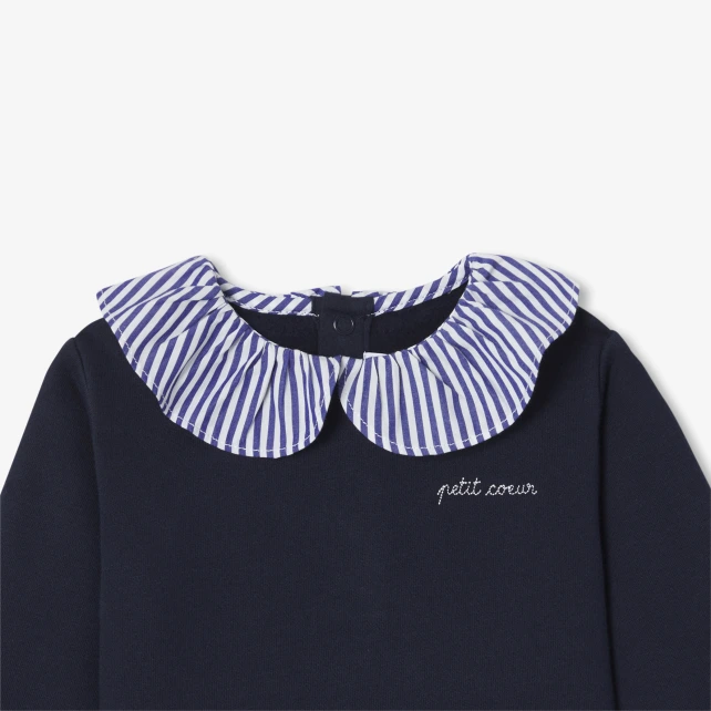 荷葉領刷毛套頭上衣