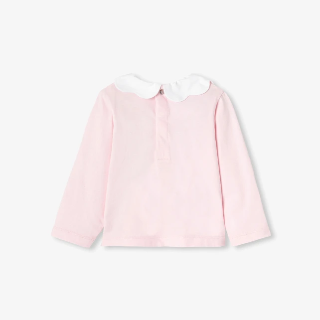 花瓣領印花女童T恤