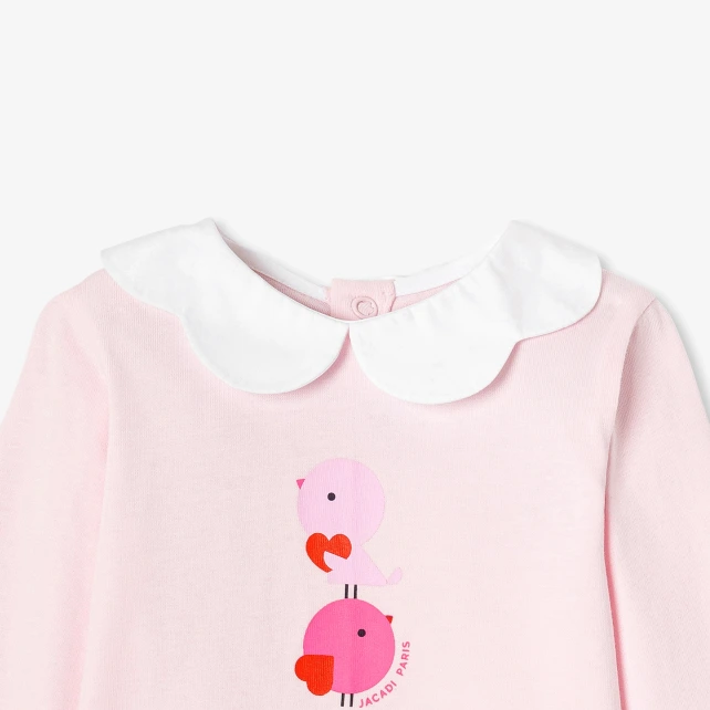 花瓣領印花女童T恤