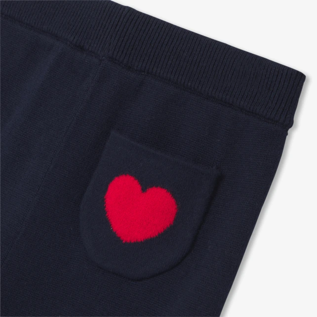 愛心口袋針織長褲
