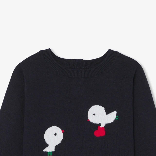 趣味小鳥緹花毛衣