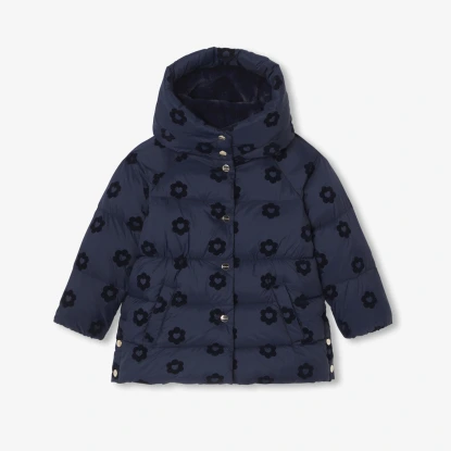 花卉植絨鋪棉連帽外套