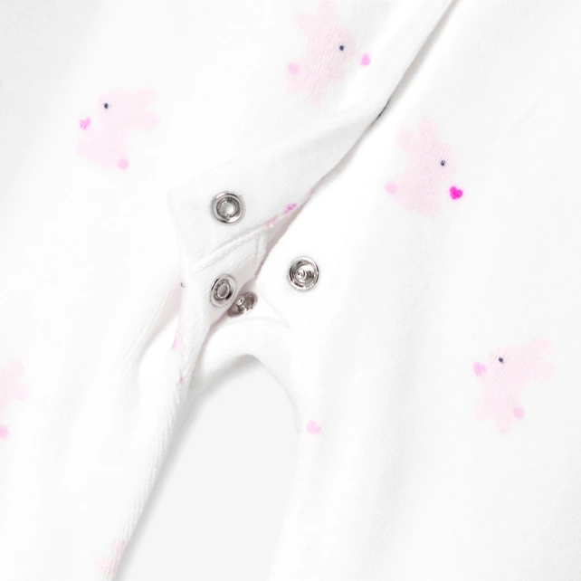 兔子圖案天鵝絨兔裝睡衣