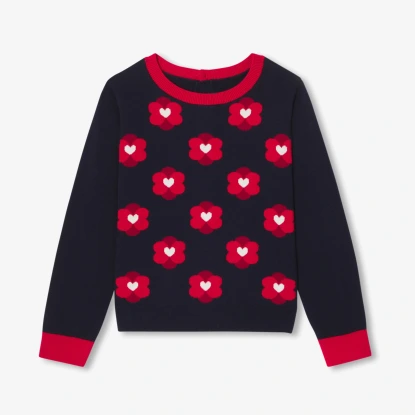 雙面花卉緹花線衫