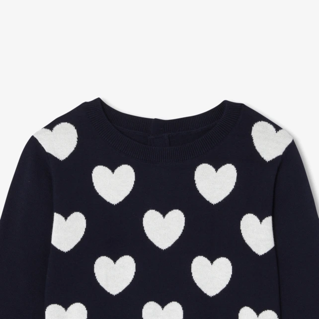 愛心緹花棉質線衫