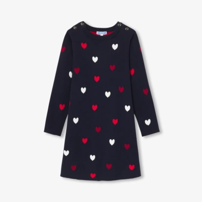 心形緹花針織洋裝