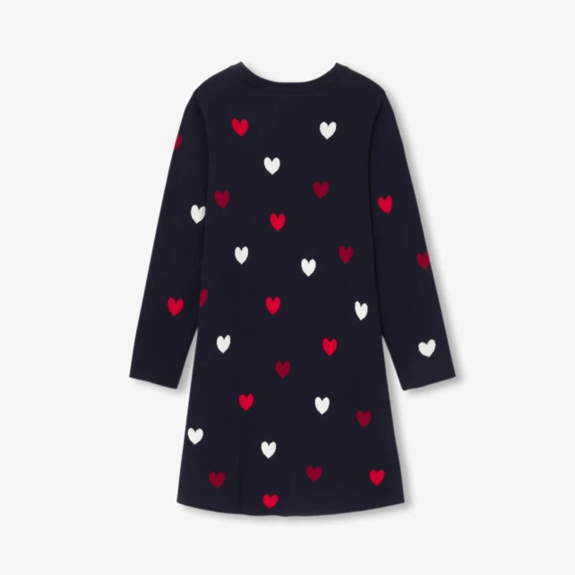 心形緹花針織洋裝