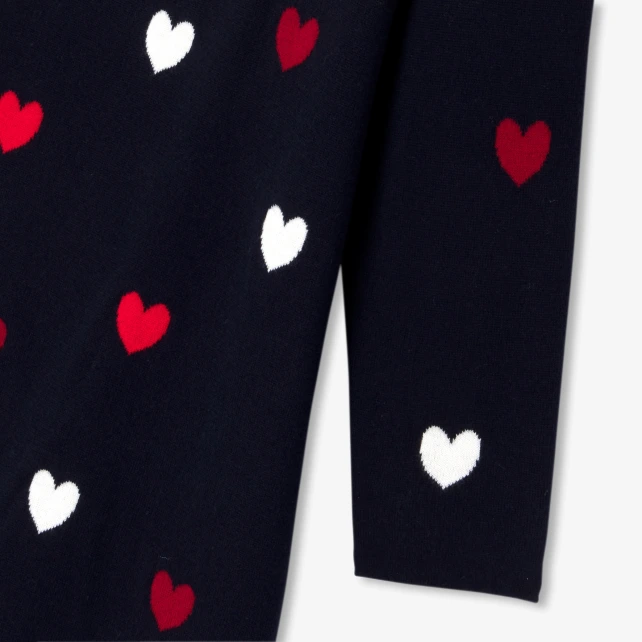 心形緹花針織洋裝