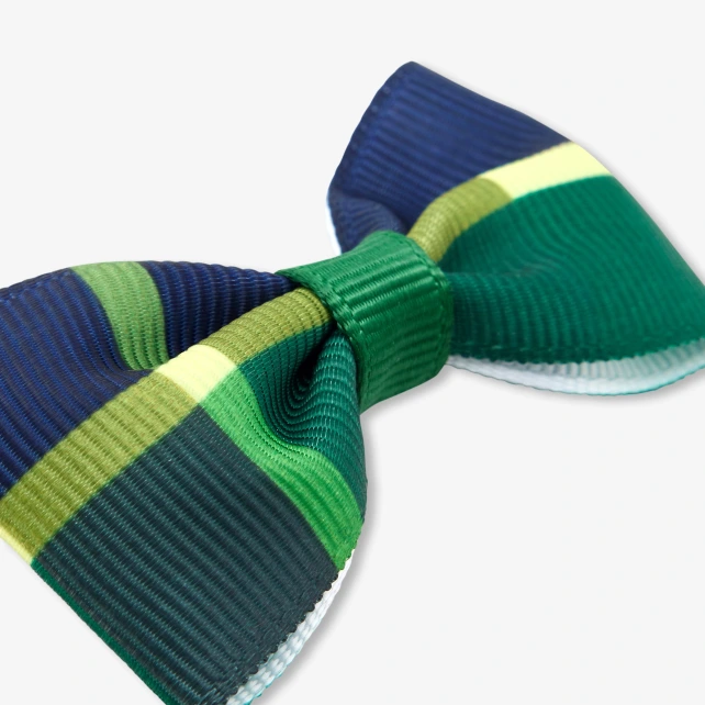 格紋羅緞蝴蝶結髮夾