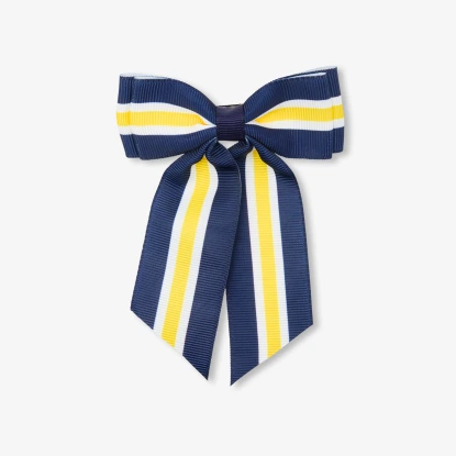 條紋羅緞蝴蝶結髮夾