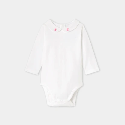 花朵刺繡彼得潘領連身內衣