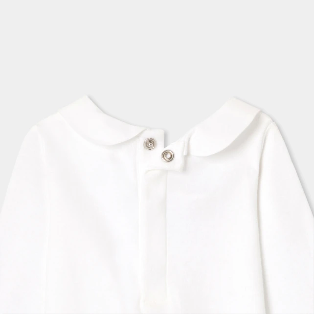 花朵刺繡彼得潘領連身內衣