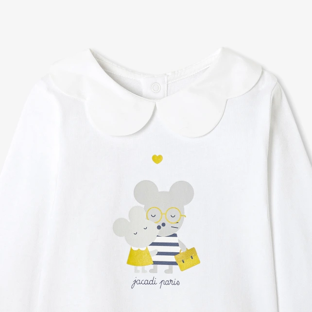 花瓣領趣味圖案T恤