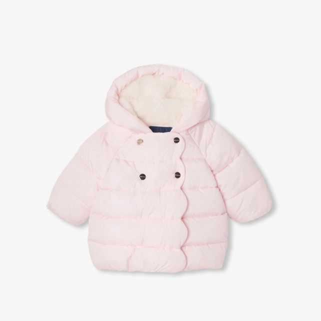 粉色花瓣保暖外套