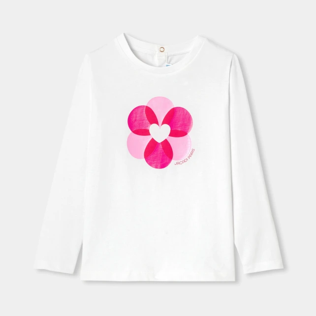 女童亮麗花朵長袖T恤