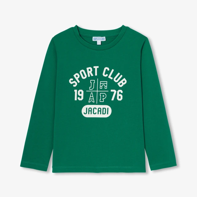 運動風印花長袖T恤