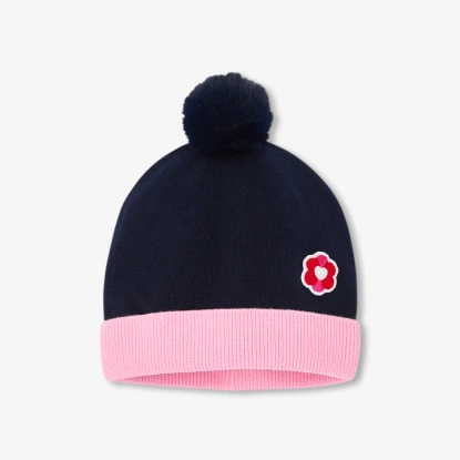 花朵圖案保暖針織帽