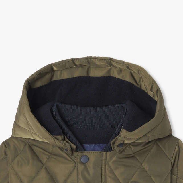 菱格夾棉可拆帽外套