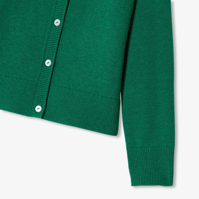 水仙嵌花開襟毛衣