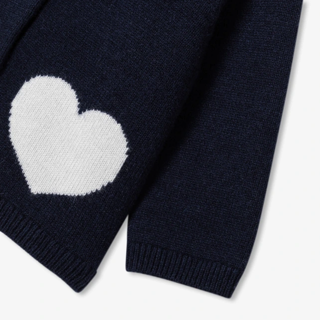 愛心提花開襟線衫