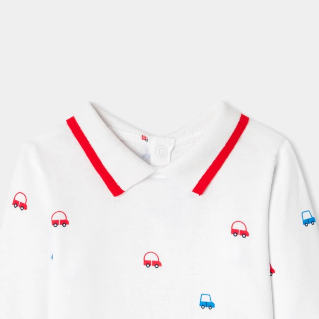 男寶寶小汽車印花連身衣