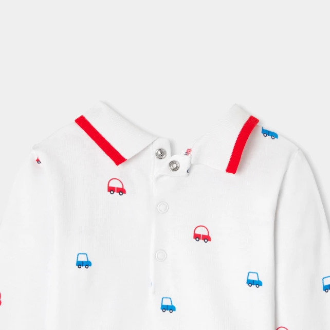 男寶寶小汽車印花連身衣