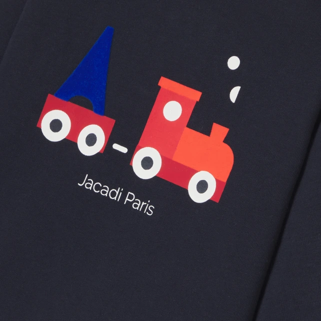 小火車印花長袖T恤