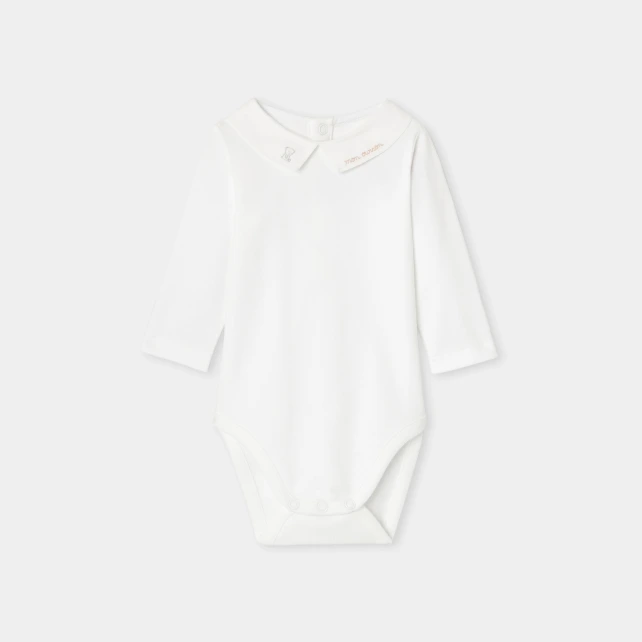 刺繡小熊領連身內衣