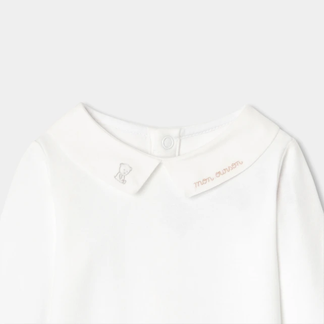 刺繡小熊領連身內衣