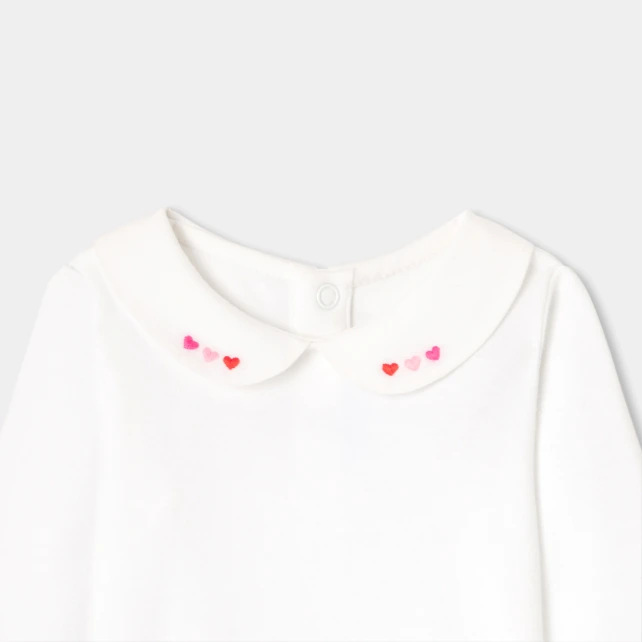 愛心刺繡領連身內衣