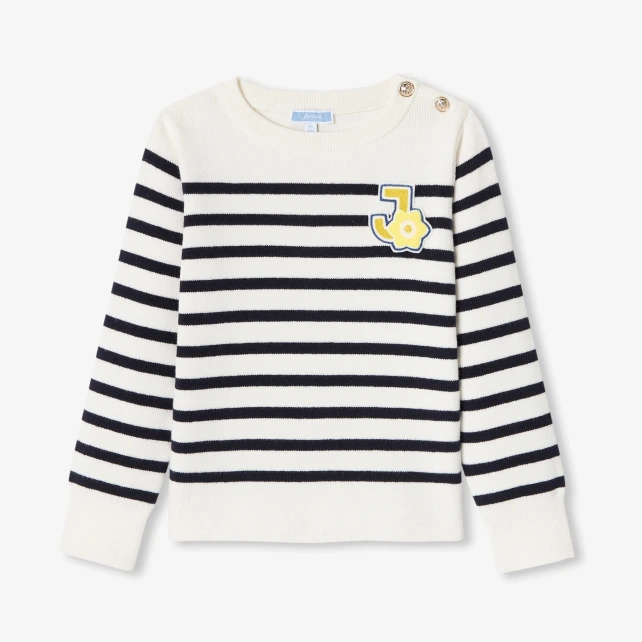條紋徽章毛衣