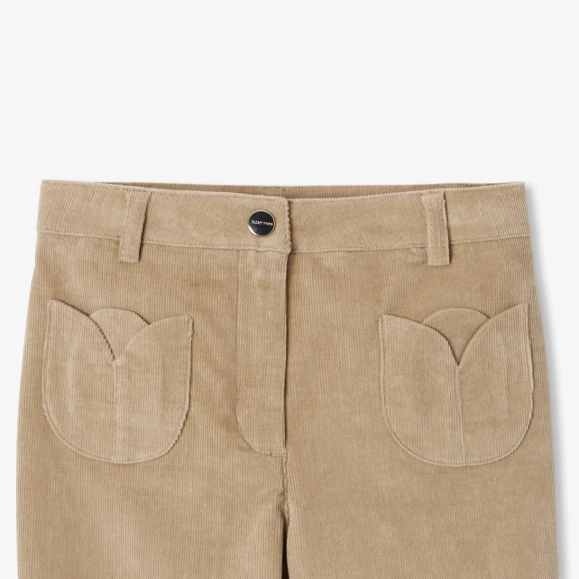 細條絨寬版長褲