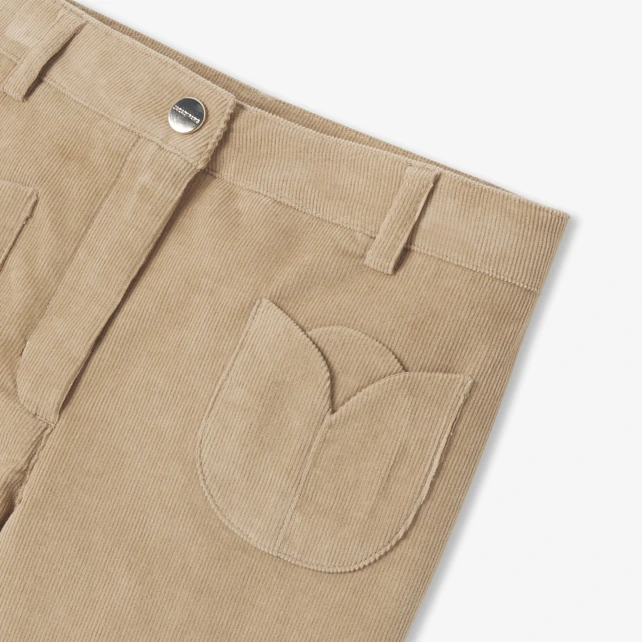 細條絨寬版長褲