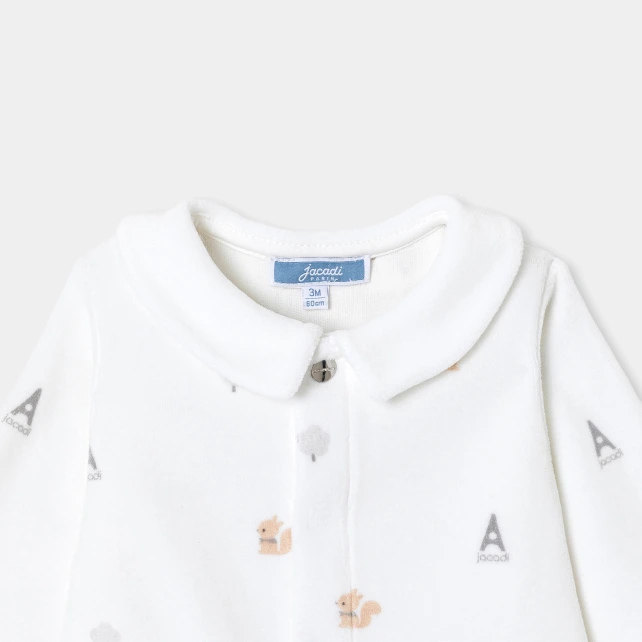 可愛印花天鵝絨兔裝