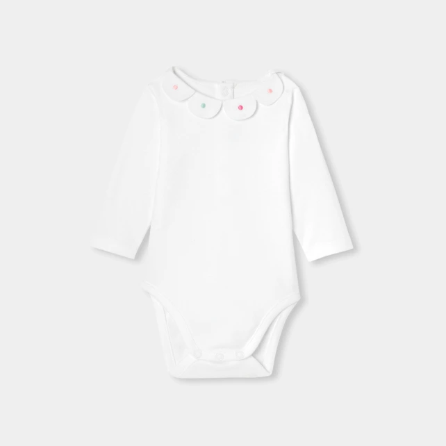 刺繡花瓣領連身衣