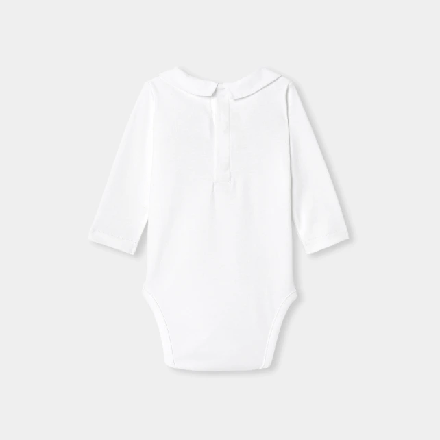 刺繡領長袖連身衣