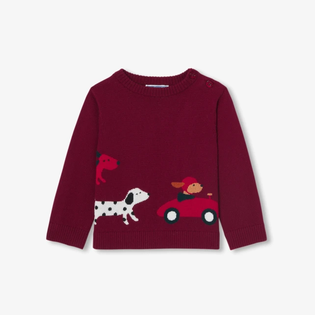 童趣嵌花混紡毛衣