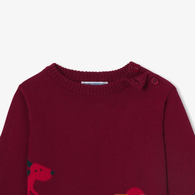 童趣嵌花混紡毛衣