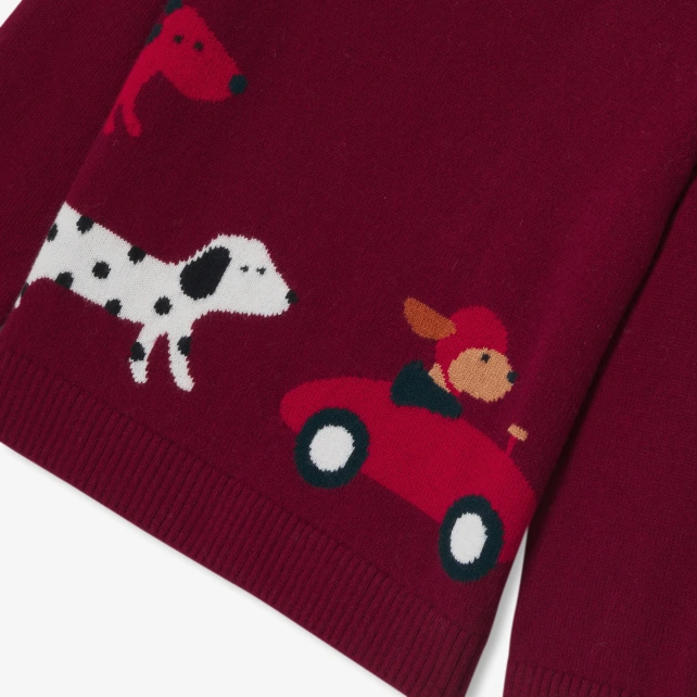 童趣嵌花混紡毛衣