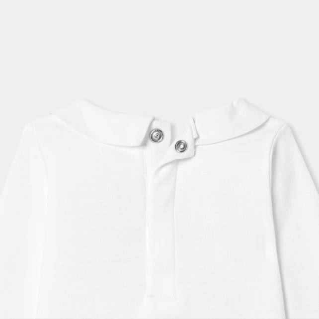 刺繡領長袖連身衣