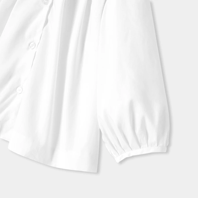 花瓣領平織上衣