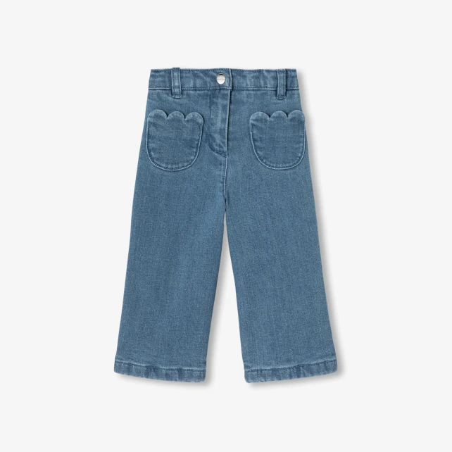 女寶寶直筒寬管牛仔褲