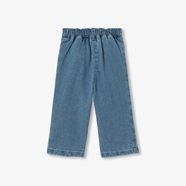 女寶寶直筒寬管牛仔褲