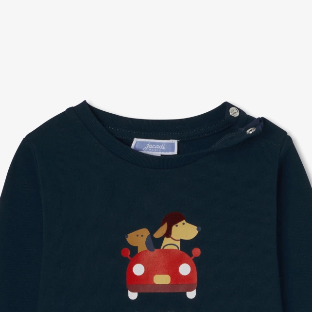 汽車小狗套頭T恤