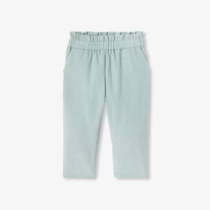 鬆緊腰細條絨長褲