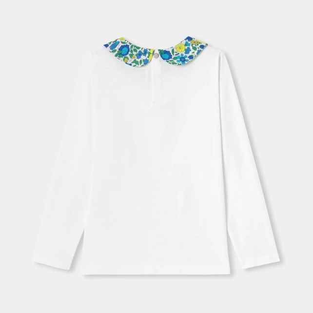 Liberty花領長袖上衣