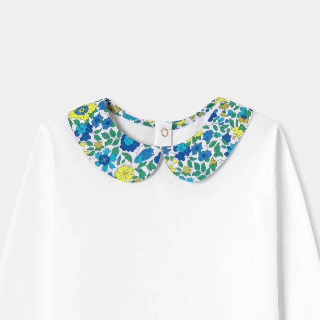 Liberty花領長袖上衣